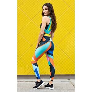 Playground Leggings FAST LANE COLORBLOCK PRINT LEGGING, Sz S Retail $118